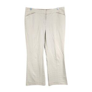 Womens Beige Express Editor Dress Pants Mid Rise Career Polyester Stretch 10